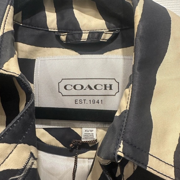 Coach Rare Women’s Zebra Print Trench Coat | XS | Y2K Chic Outerwear - Picture 4 of 9